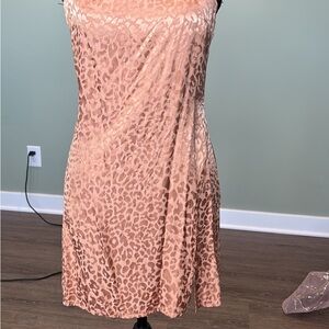 Urban Outfitters Peach Leopard Midi Dress